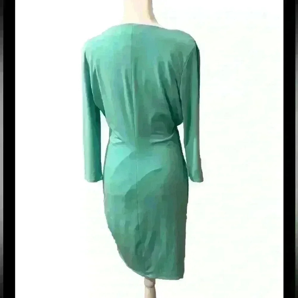 Sigrid Olsen Turquoise Cocktail Party Wrap Style Dress - Picture 3 of 7